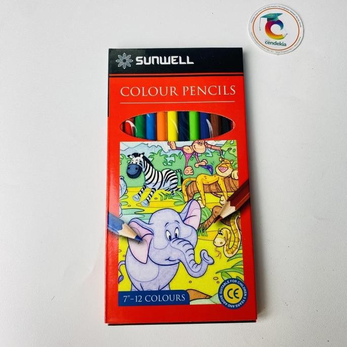 

^%^%^%^%] Pensil Warna SUNWELL 12 Warna Panjang Color Pencil