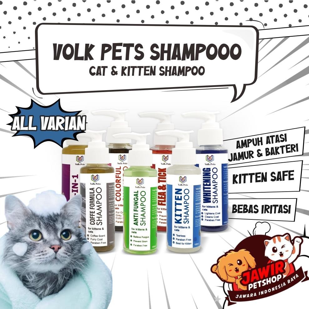 VOLK PETS shampoo kucing & anak kucing anti kutu jamur gatal sampo putih i pelebat untuk for cat and