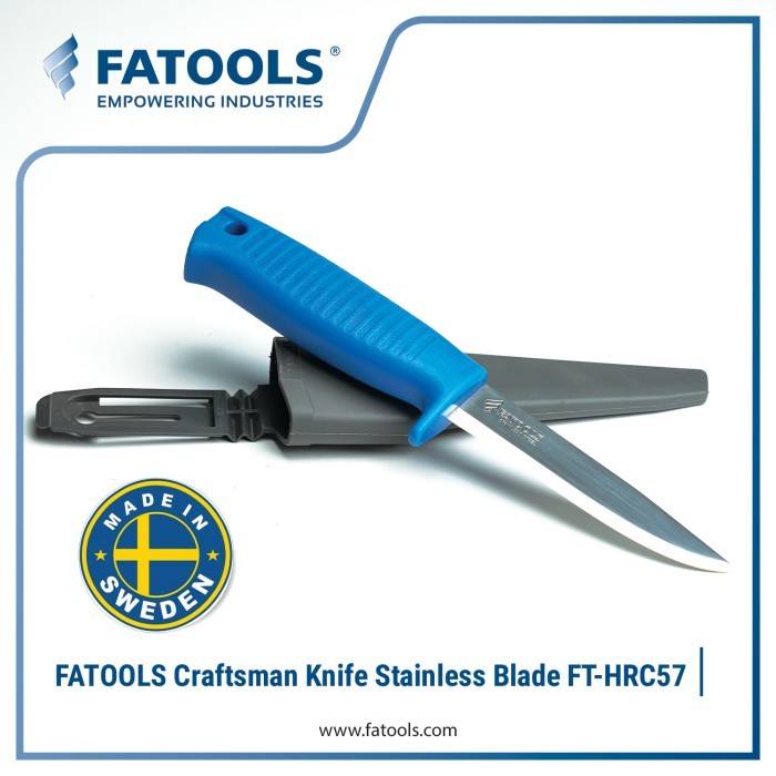 

FATOOLS HRC57 Craftsman Knife Stainless Blade Pisau Holster Swedia