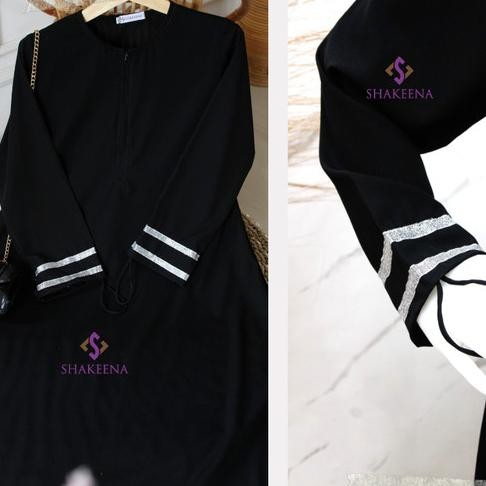 Gamis set Jet black free cadar bandana Terlaris