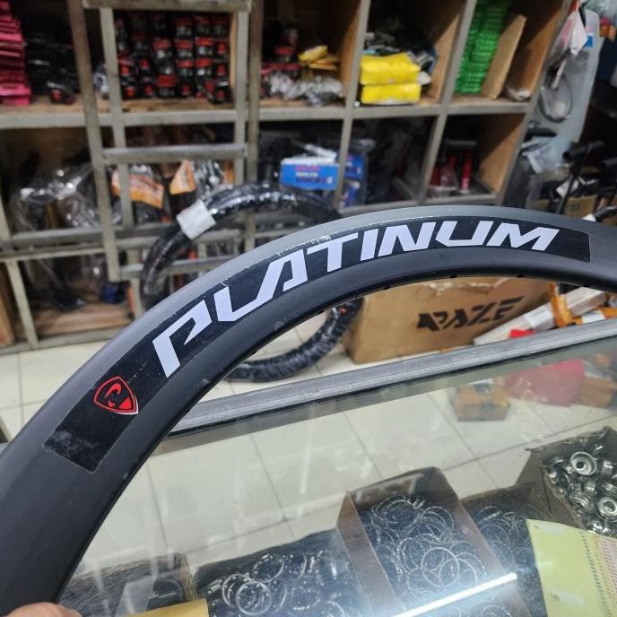 Velg Rim 700c 5cm Platinum Hitam Hole 36 Fixie RB non Brake line.