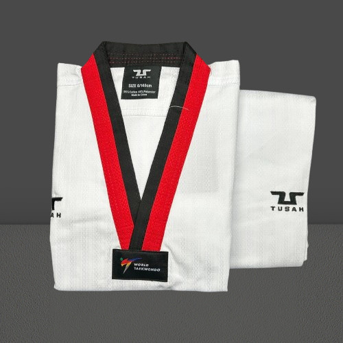 Jual 100% original TUSAH Seragam Taekwondo DOBOK TUSAH baju Taekwondo V neck