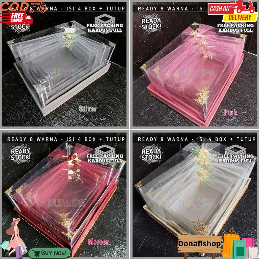 

Box Mika Seserahan Satu Set Isi 4 Kotak Hantaran Ukuran S M L Xl Full Hiasan Mudah Pemasangan D Terlaris