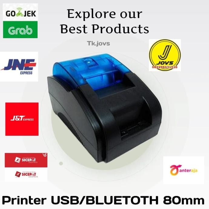 Printer kasir Thermal 80mm Bluetooth/Usb Mesin kasir