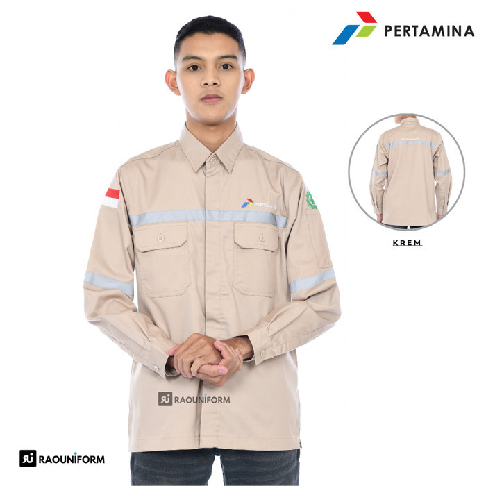 Baju Safety Tangan Panjang Pertamina Atasan Wearpack Pertamina Proyek