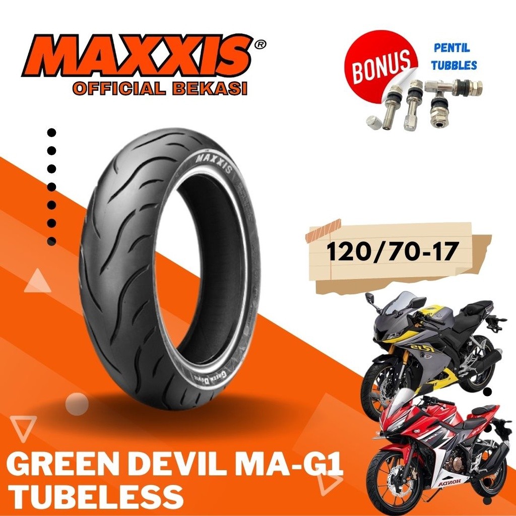 MAXXIS GREEN DEVIL RING 17 / BAN MAXXIS ( 100/80 / 110/70 / 120/70 / 130/70 / 140/70 ) BAN TUBELESS
