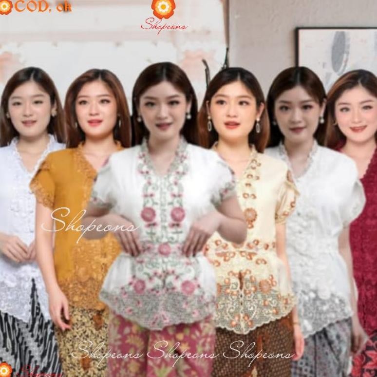 eug atasan kebaya encim bordir senada brokat kutu baru aurora modern