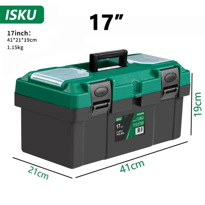 Box Perkakas Tool Box Isku 17'' Bahan Pp Tahan Lama Toolbox