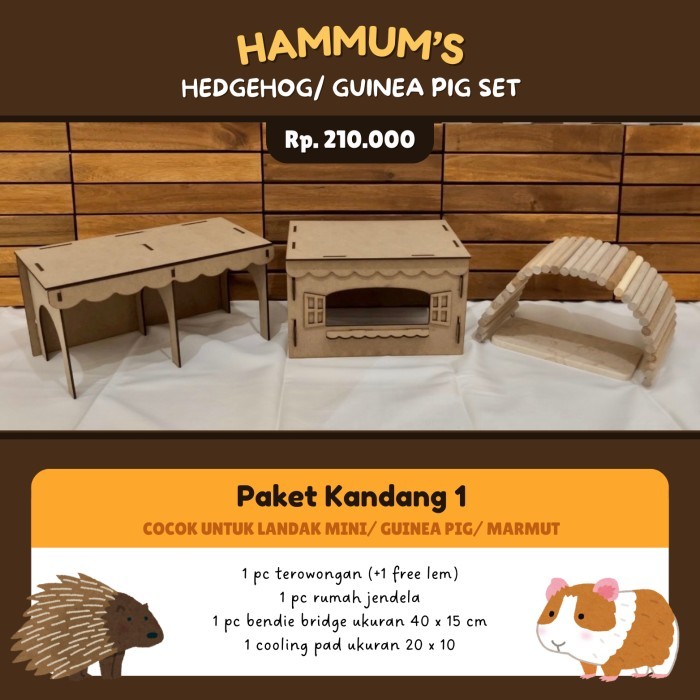 TERBARU Paket Kandang Guinea Pig Kandang Landak Mini Perlengkapan Terowongan Rumah Marmut Landak