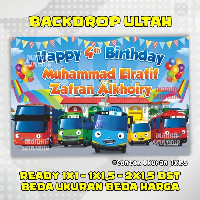TERBARU Spanduk Backdrop Pesta Ulang Tahun Anak Tema Tayo BISA GRAB!