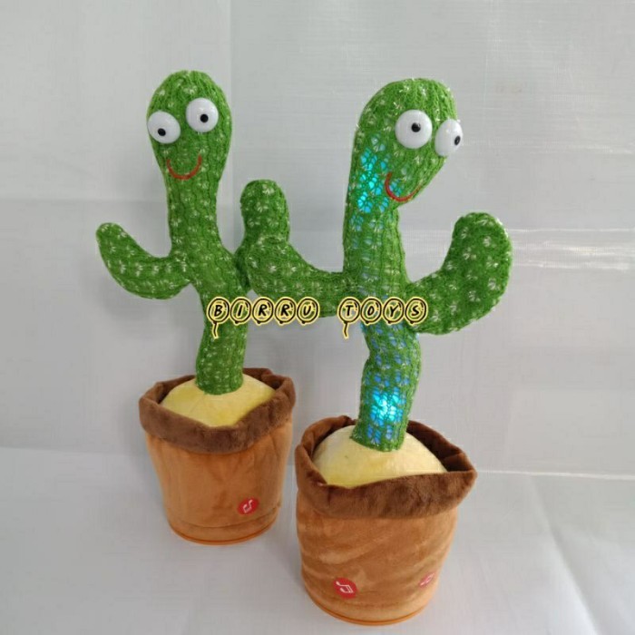 mainan boneka kaktus goyang joget bisa berbicara