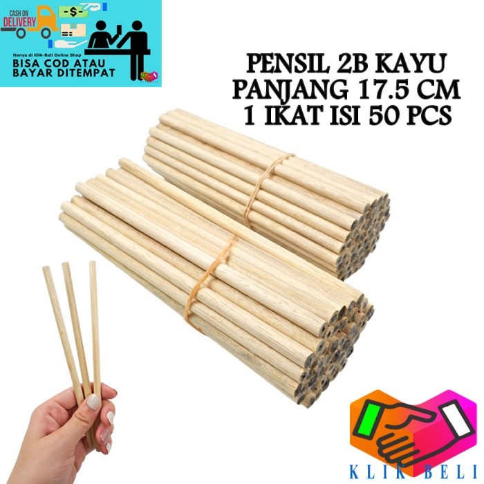 

(ISI 50 PCS) Pensil 2B Kayu Panjang 17.5 CM / Pensil Kayu Wood Pencils Segi Enam / Pensil Hotel