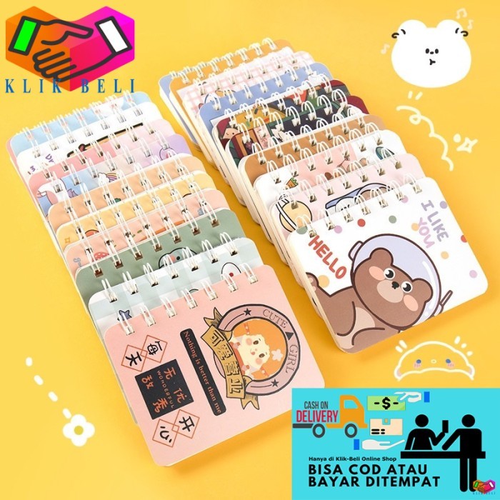 

Notebook Mini A7 ATK Note Book Catatan Ring Buku Memo Tulis Diary Agenda Motif Lucu