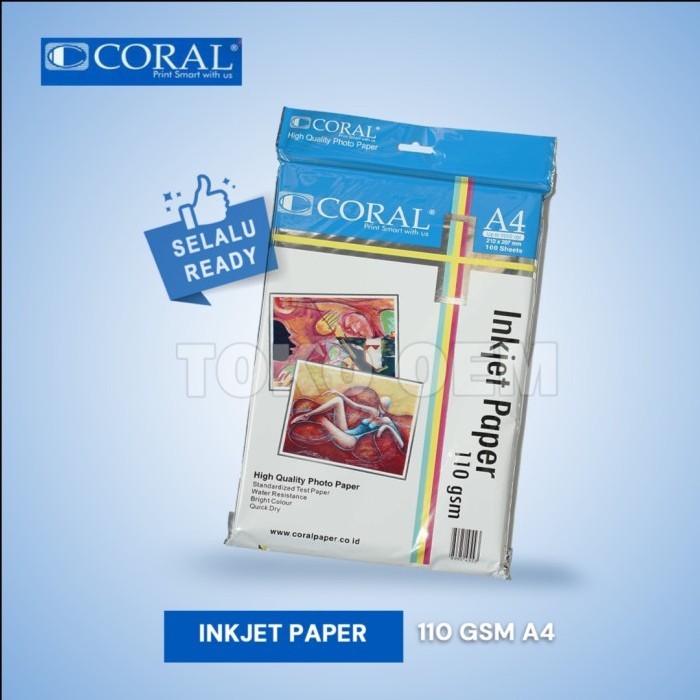 

Coral Inkjet Paper A4-110 Gr (Pack=100 Sheet)