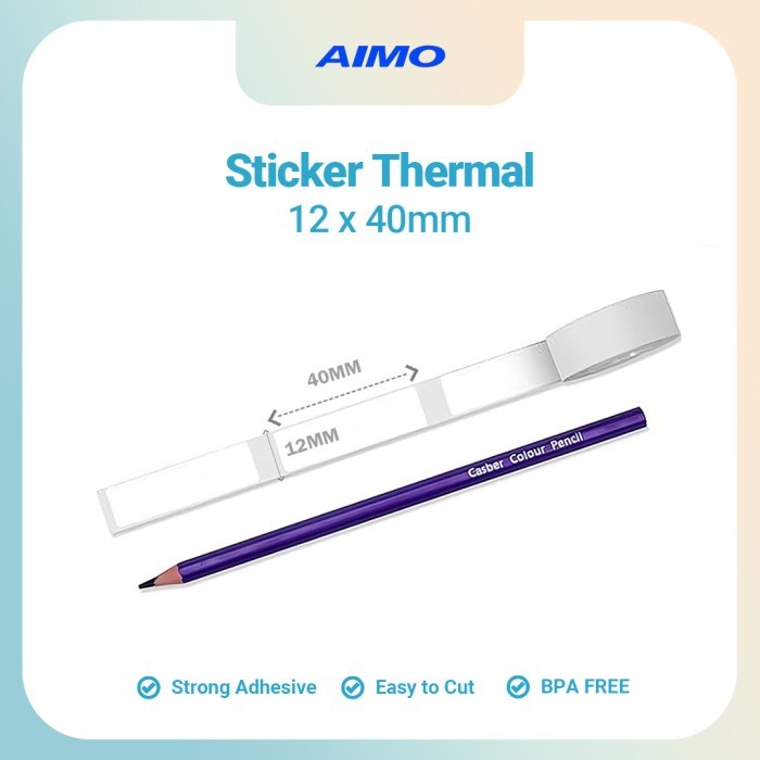 

HOT SALE! AIMO Sticker Thermal Paper 12mm X 40mm 3/8" X 1 1/2" 160 Labels/Roll D35 Thermal