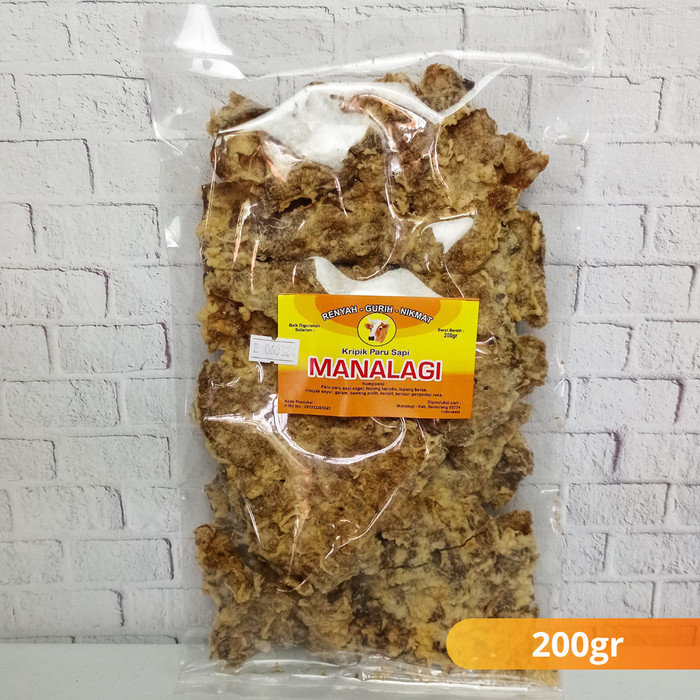 

Keripik Paru Sapi Goreng 200gram Oleh Oleh Khas Semarang Merk Manalagi