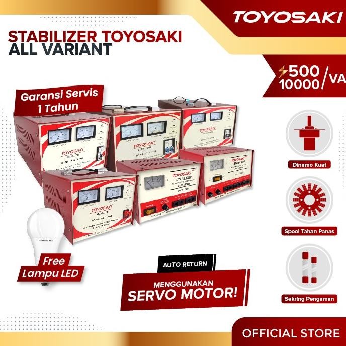 Toyosaki Stabilizer Stavol Listrik Stabiliser 500Va 1000Va 2000Va 3000Va 5000Va 10000Va