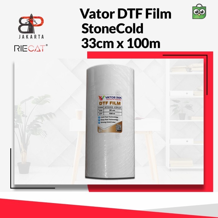 

PET FILM DTF VATOR STONE COLD Coating Tebal - Roll 33cm x 100meter