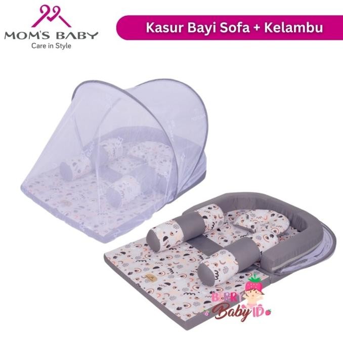 Moms Baby Kasur Bayi Sofa + Kelambu Bantal Guling Baby Mattress