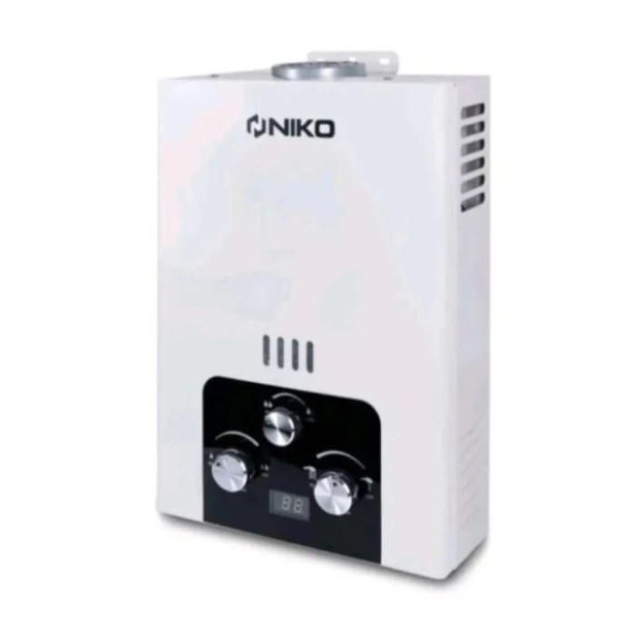Niko gas water heater os 6wl pemanas air mandi