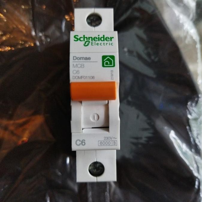 MCB (Mini Circuit Breaker) Domae Schneider 6A 6 Ampere Amper 1 Po Best