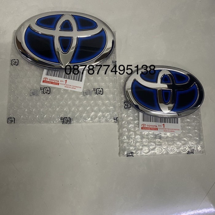 Emblem Hybrid logo Toyota Sienta JDM blue gradation glass look glossy