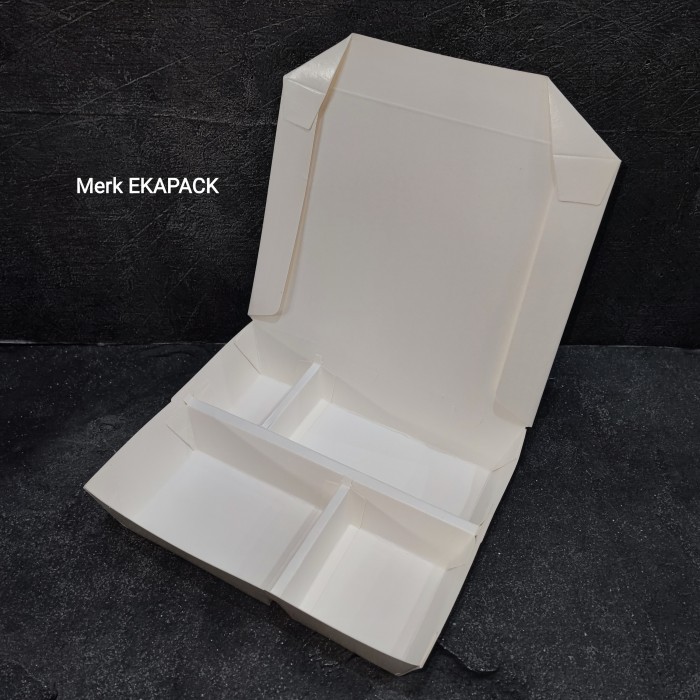 Lunch Box sekat 4 isi 100 pc Paper Rice Box Dus Nasi Ergopak
