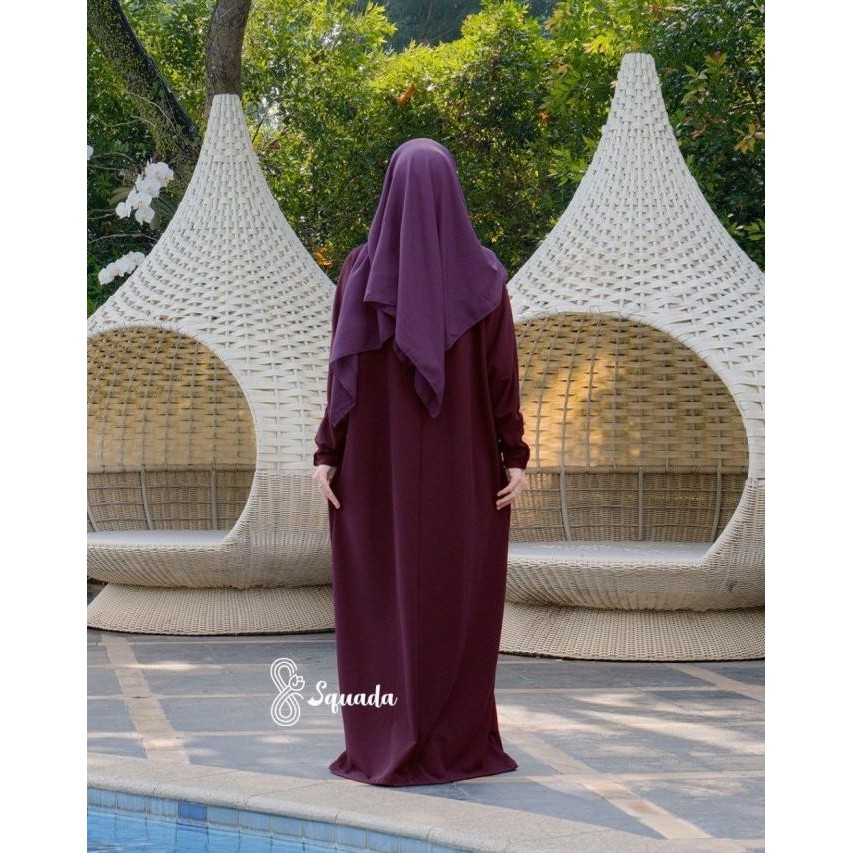 MAHIRA ABAYA KNIT - ABAYA UMROH & HAJI - DRESS ABAYA KAOS KNIT PREMIUM - ABAYA RAJUT GOLD BUTTON BUS