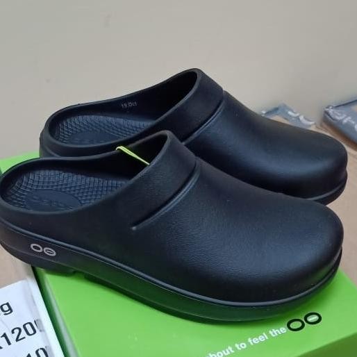 OOfos OOcloog Black Sandal Mens (produk ORIGINAL) Terlaris