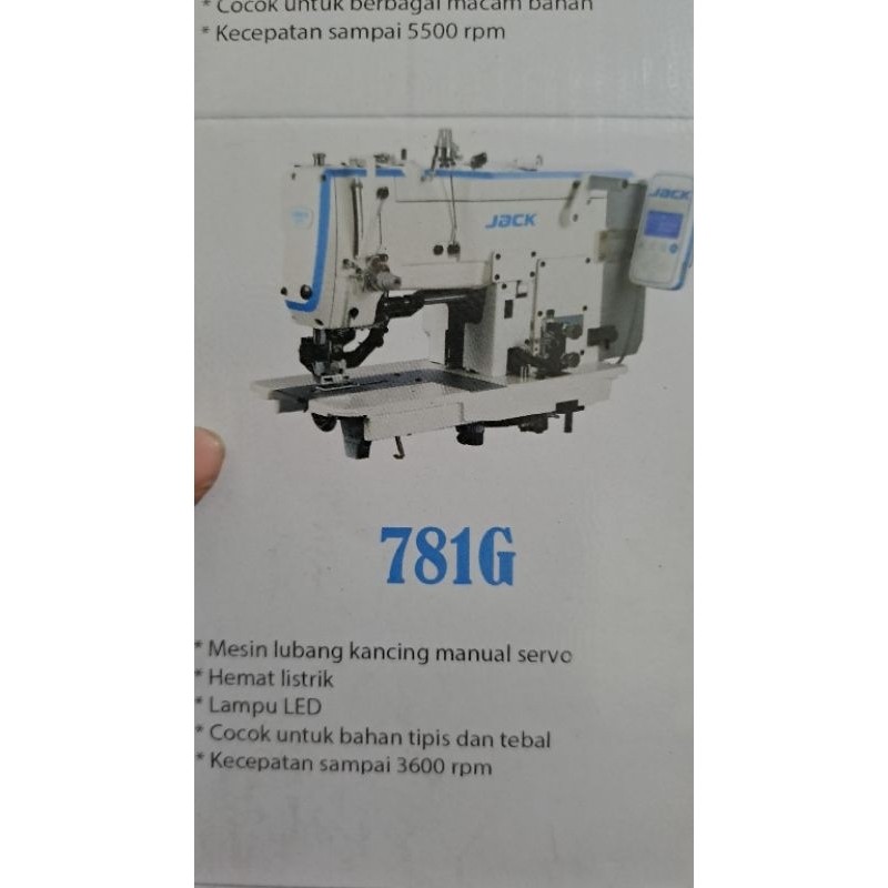 Mesin lubang kancing direct jack 781G