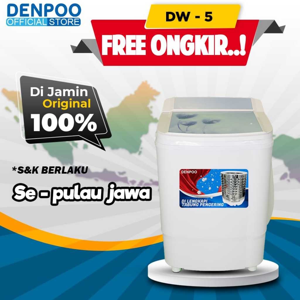 Denpoo Mesin Cuci Mini Kapasitas 4,5 KG ( Pencuci & Pengering )