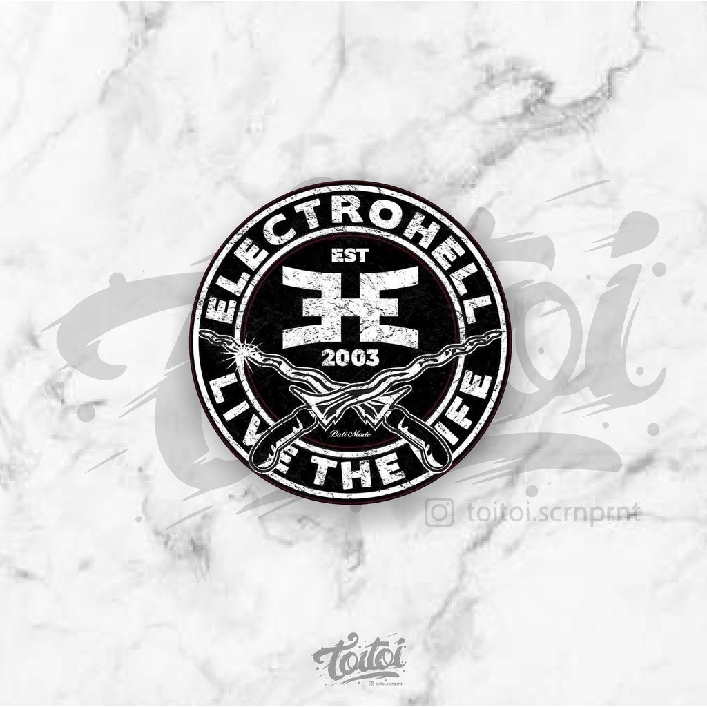 

*PromoTerjangkau* Brand Electrohell Logo Stiker Garskin Wrap Premium / X Casing Case COD