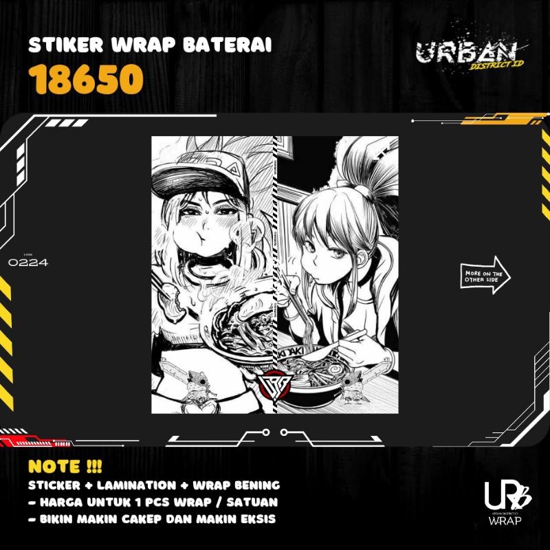

*PromoTerjangkau* Urban Style Stiker Wrap Baterai 18650 Part 3 1pcs By District Id Garskin Premium / X Casing Case COD