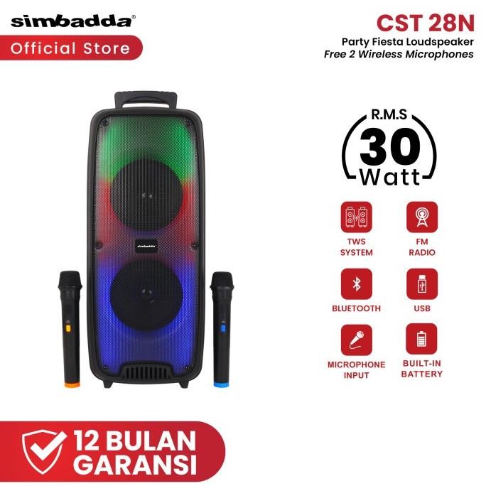 Promo Simbadda Cst 28N Speaker Meeting Bluetooth Portable Super Bass Rgb Tws