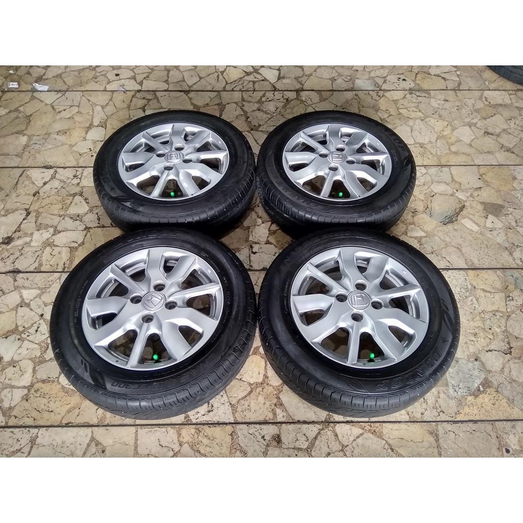 Velg Mobil Ori New Brio E Satya Ring 14 Lebar 5 Pcd 4X100 + Ban Dunlop 175/65R14 (4Pcs) Brio, Agya, 
