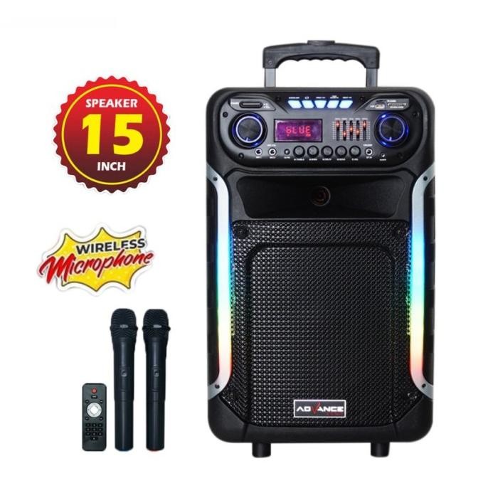 Promo Speaker Meeting Portable Advance K-1512E Bluetooth Karaoke 15 Inch