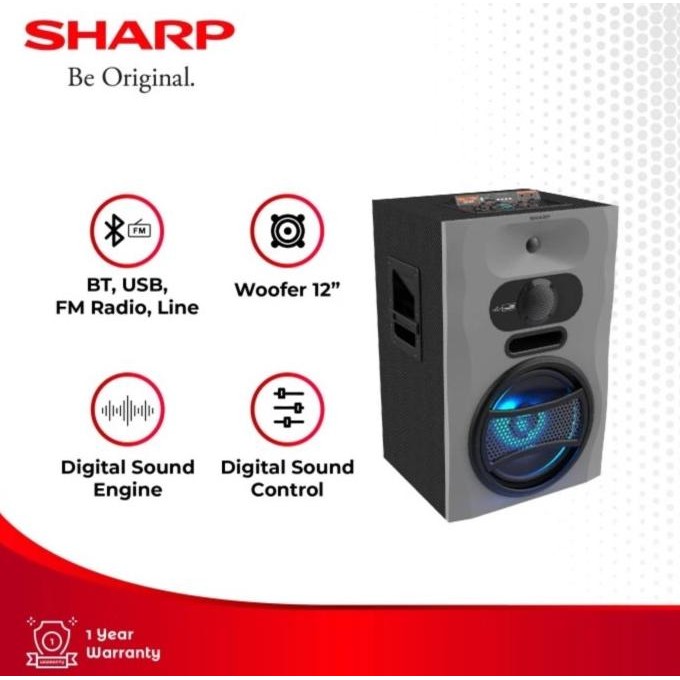 Promo Sharp Audio Dan Speaker Cbox-Prox12Ubb Pro X Series Grey 110 Watt
