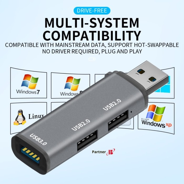 USB 3.0 HUB 3PORT BOX 302A / MINI USB HUB USB 3.0 2.0 HIGH SPEEDS / USB HUB 3IN1