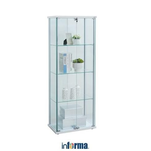Informa Newvy Curio Lemari Pajang 2 Pintu Dengan Rak 4 Tingkat - Putih Display Cabinet Kabinet Kolek