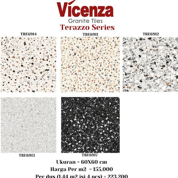 Keramik/Granit/Granite Tile Lantai Dinding Motif Teraso Krem 60x60 E82JA