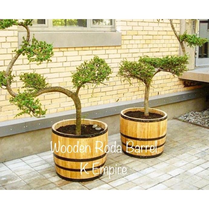 Pot tanaman / barel kayu / gentong kayu / pot kayu