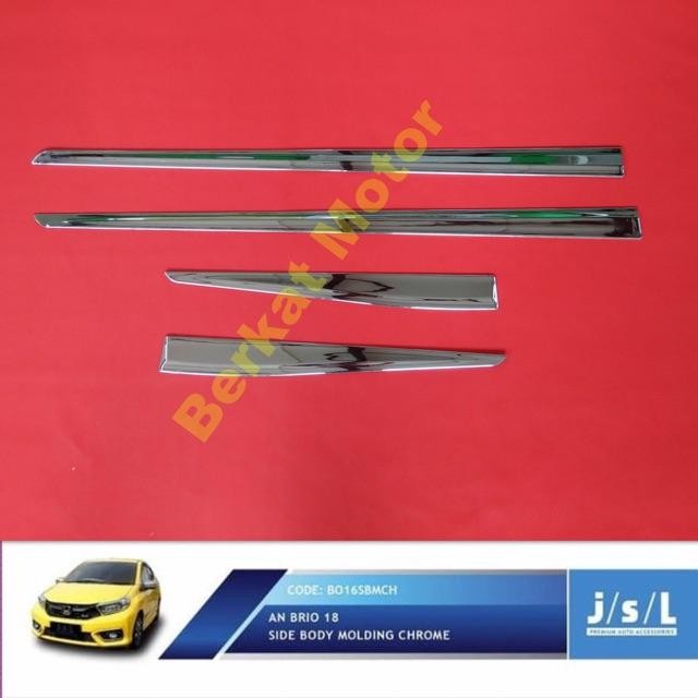 List Body Chrome All New Brio 2018 Lis Side Body Molding Krom Variasi - Berkat Motor