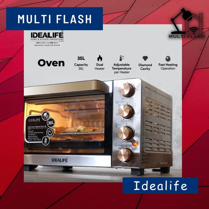 Oven Listrik Idealife Low Watt - 35 Liter - Watt Rendah - IL-335