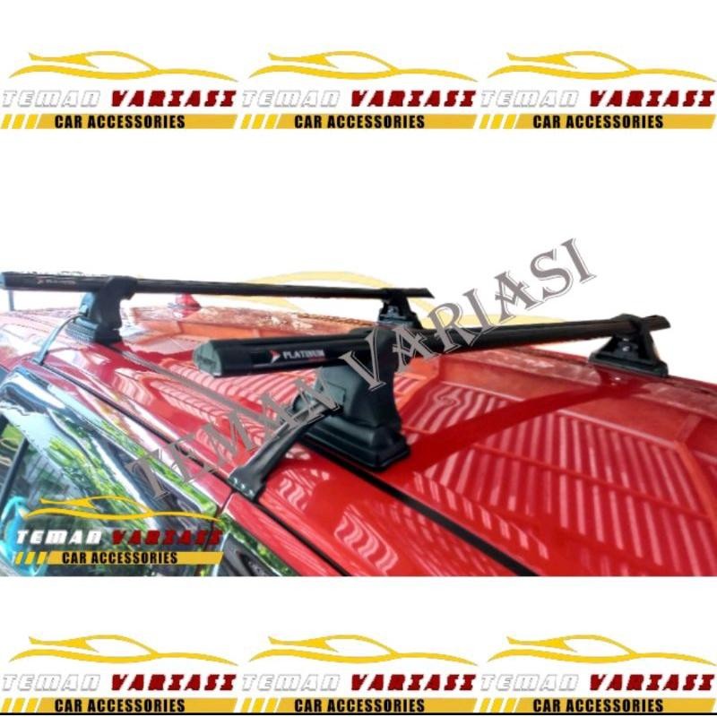 Cross Cros Bar Rack Rak Bagasi Mobil Jepit Body Platinum Universal Kaki Geser Dudukan Rak Rack Atap 