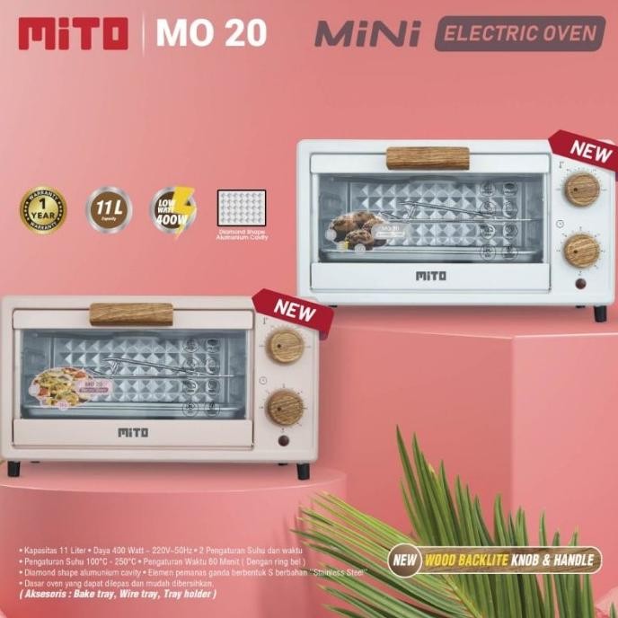 Mito Oven Listrik Mini MITO MO 20 Kapasitas 11L MO20 MO-20 Low Watt