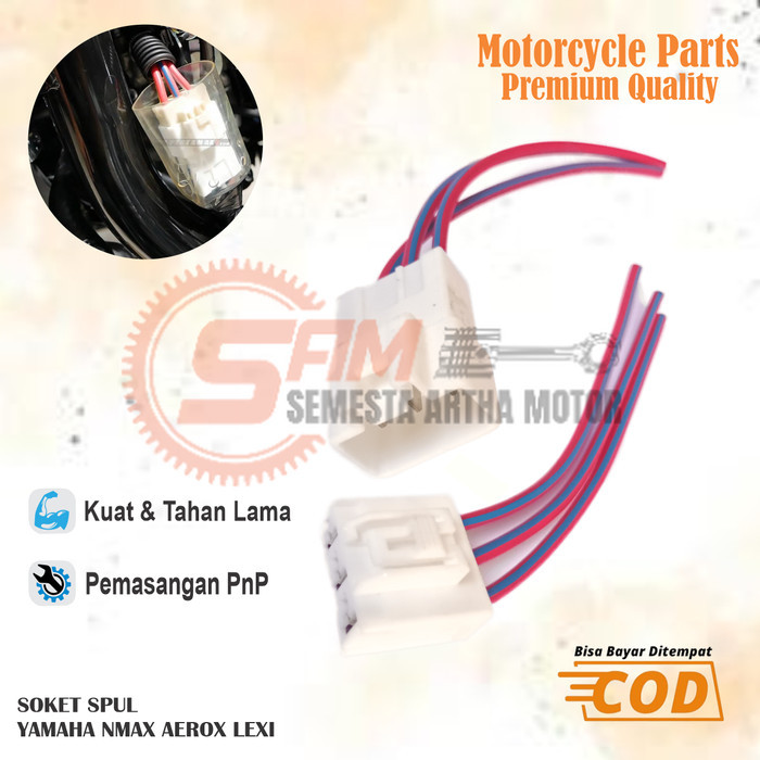 SOKET KABEL SPULL SPUL SET YAMAHA AEROX NMAX 155 LEXI FREEGO NEW MOTOR