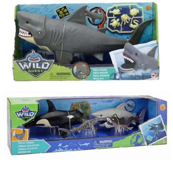 Ocean Figure Hewan Laut Wild Quest Mega Shark Megalodon/Hiu/Paus Pembunuh/Ikan Pari/Ikan Sungut Gand