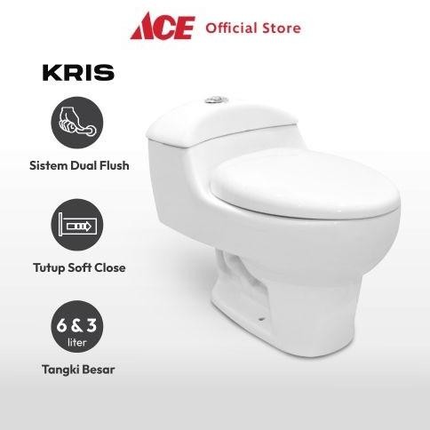 Ace - Kris Kloset Duduk Monoblock - Putih Toilet Closet Wc Duduk