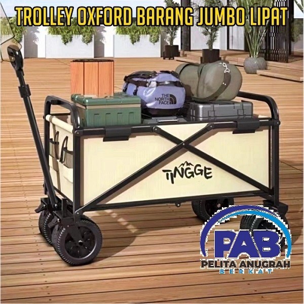 Trolley Oxford Barang Jumbo Lipat / Trolley Jalan Anjing Kucing / Trolley Es Batu / Keranjang