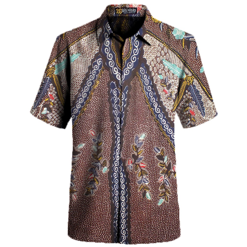Kemeja Batik Tulis Madura Baju Batik Pria Lengan Pendek F1004